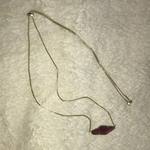 Kendra Scott red and gold adjustable necklace